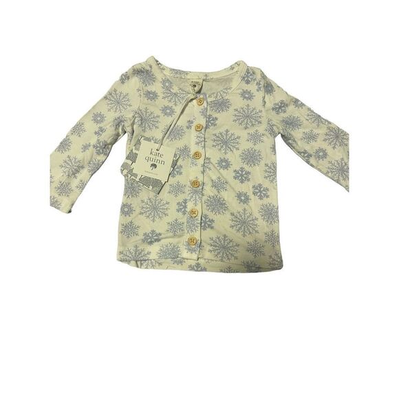 ✨ Kate Quinn 6-12 month snowflake holiday winter bamboo cardigan - NWT - Picture 1 of 3